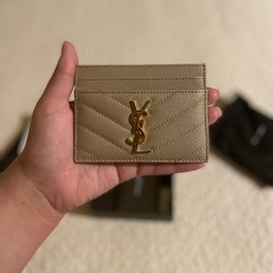 Yves Saint Laurent Tan Card Holder